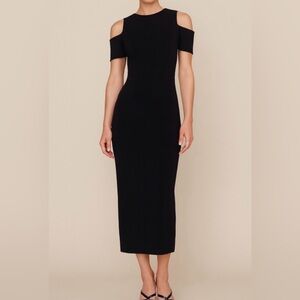 Michael Kors Black Cold Shoulder Long Sleeve Dress